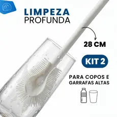 Escova De Limpeza De Silicone Flexível Para Copos Garrafas Mamadeiras Kit 2