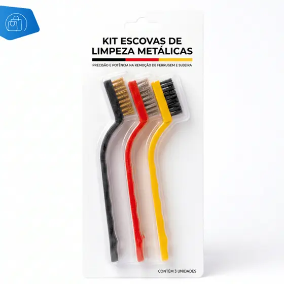 Escovas de Aço Multiuso Kit 1/2/3 Latão e Nylon Limpeza Pesada e Profissional Churrasqueira Grelha