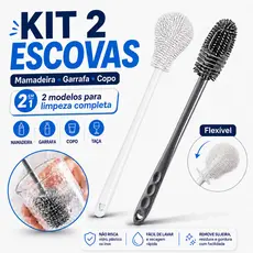 Kit Escovas de Limpeza Multifuncional Flexível Mamadeira Bebê Bico Garrafa Copo