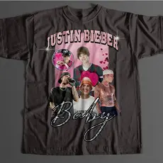 Camiseta Unissex JUSTIN BIEBER VINTAGE BOOTLEG NOVIDADE