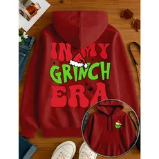 Blusa De Frio Para o Natal Grinch V3 Unissex Streetwear Moletom 2 Cabos Estampa Em DTF