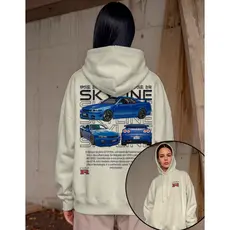 Moletom Skyline R34 Casaco Canguru Masculino JDM Blusa De Frio