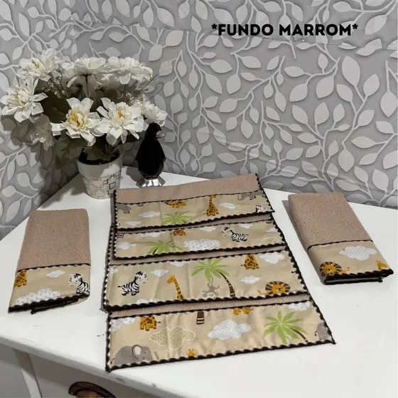 6 Toalhinhas De Ombro ou Boca  Enxoval Maternidade do Bebe Com Estampas Menina Menino