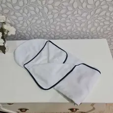 Toalha De Banho Bebe Com Capuz Forrada Com Fralda Lisa Com Viés Colorido