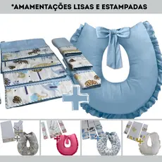 Almofada de Amamentação + 6 Toalha de Boca Ombro para Bebê Menino Menina Apoio Gestante
