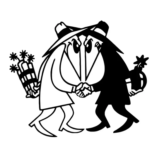 adesivo spy vs spy para carro moto e caminhão 15cm