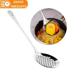 Escumadeira de Fritura Arroz Massa 100% Aço Inox Resistente Para Casa Cozinha Restaurante Buffet