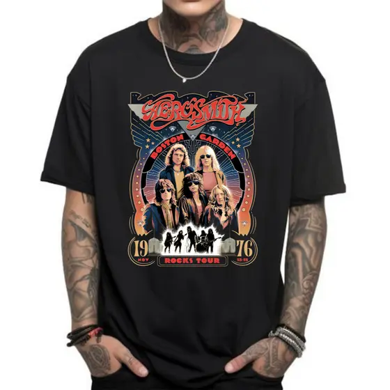 Camiseta Aerosmith Rocks Tour 76 Oversized 100% Algodão