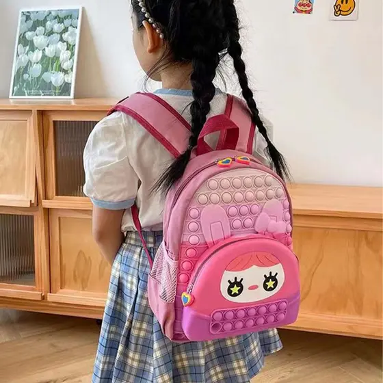 Mochila infantil POP-IT Impermeável para criança passear, levar a creche, brincar e se divertir Bolsa POP IT para Bebê