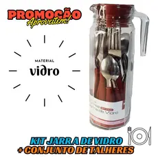 Jarra de Vidro + Conjunto de Talheres Wincy Deixe sua Casa Nova