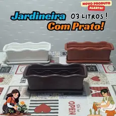 KIT JARDINEIRA COM PRATO 03 LITROS