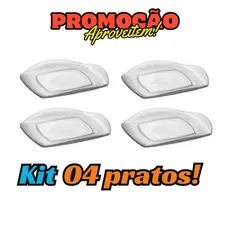 Jogo de Pratos Rasos Luxo de Vidro com 4 peças Quadratto - Wheaton