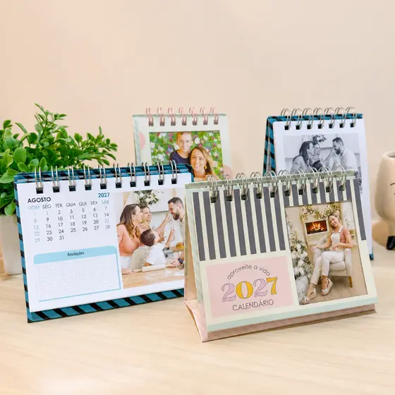 CALENDÁRIO 2026/2027 A6 HORTIZONTAL COM FOTOS PERSONALIZADO