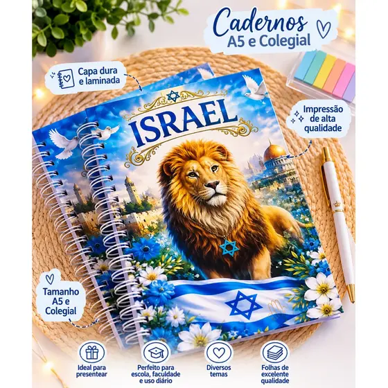 Caderno Personalizado Capa Dura (Tamanhos A5 e Colegial) | Qualquer Tema