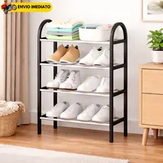 Sapateira 4 Andares Organizadora de Sapatos Livros BrinquedosMultiuso Desmontável Estante Compacta para Quarto Closet
