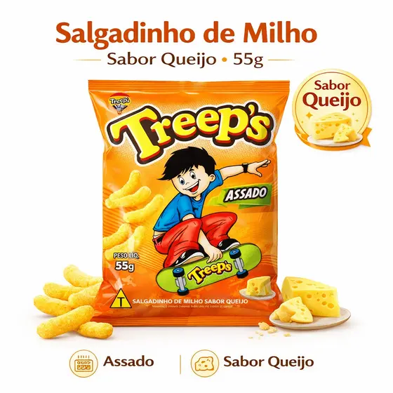 Kit Salgadinhos 10 Unidades Salgadinhos Biscoitos Treeps 35g