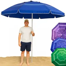 Guarda Sol Gigante 2,40m Uv Praia Piscina Respirável Verão Camping Incliável Reforçado Família Churrasco
