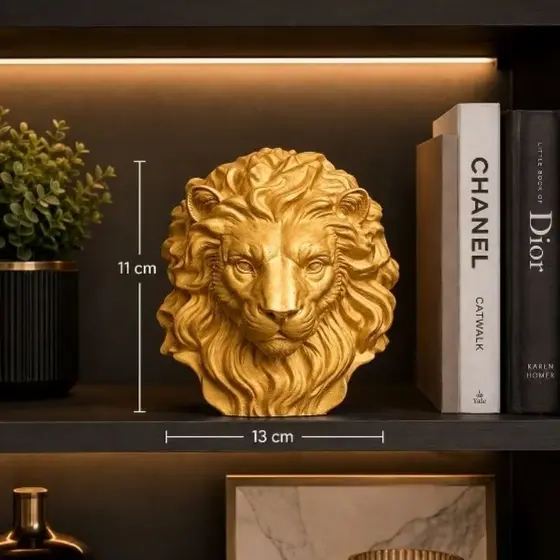 Escultura  Decorativa leão  – Estátua em Gesso Decoração Moderna Sala Escritório Presente