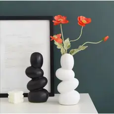 Vaso Decorativo Decoracao elegante Cachepot STONE Minimalista para Aparador, estante, mesa de canto