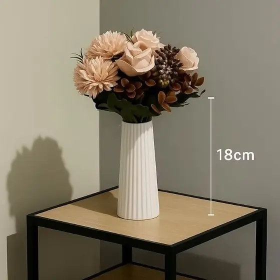 Vaso Floreira Cachepot Decoração Sala 18cm Riscos Suave Promoção