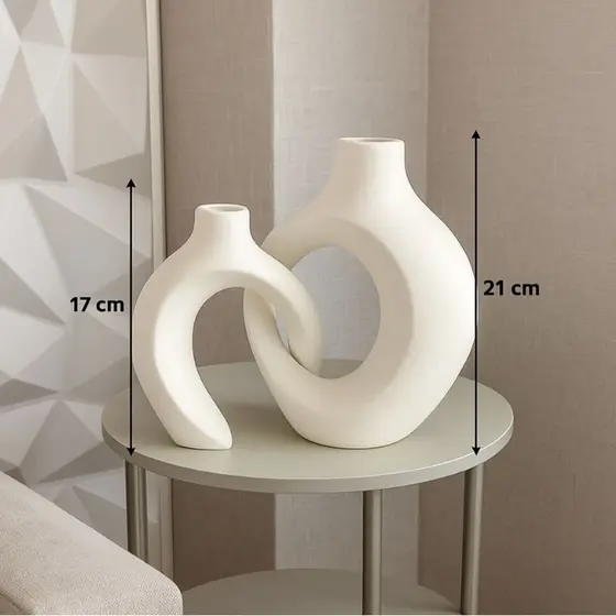 Vaso Decoração Monaco para Casa Sala Mesa Escritório decoração elegante en gesso cru