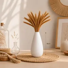 Vaso Decorativo moderno e elegante de Gesso 16cm – Estilo Minimalista Boho para Sala, Aparador etc