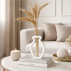 Vaso Decorativo Moderno com Tubo de Vidro | Decoração Minimalista Boho Chic Sala Quart