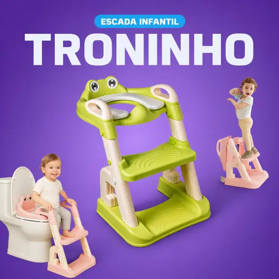 Assento Redutor Infantil Escadinha Para Vaso Sanitário Troninho Pluggei Select PluggKids TR01