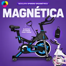 Bicicleta Spinning Ergométrica Magnética Sensação de 20Kg de Inércia Profissional 150Kg 2m de altura