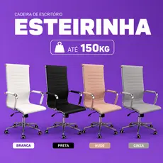 Cadeira Presidente Escritório Ergonômica Esteirinha Couro Pu Sintético Giratória Ajustável Relax