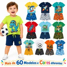 Kit Sortido 2 ou 4 Peças De Roupas de Menino Verão - Conjunto de Verão Masculino- Kit com 2 ou 1 Conjuntos
