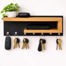 Porta Chaves de Parede com Nicho e Prateleira 100% MDF – Organizador Funcional e Decorativo