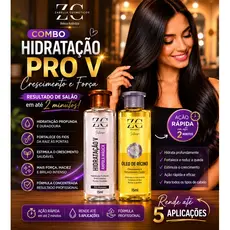 Combo Ampola Mágica Pro V + Óleo de Rícino Zabella Crescimento Capilar