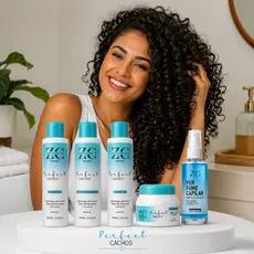 Kit Perfect Cachos Zabella Profissional Shampoo Condicionador Máscara Leave-in e Perfume Capilar