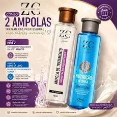 Kit Ampola Mágica Zabella Semi Di Lino + Pro V Tratamento Instantâneo