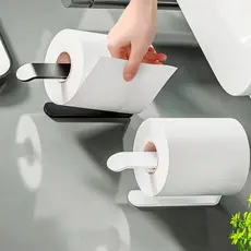 suporte para Porta Papel Higiênico Acessórios Banheiro Fácil Limpeza Garantia Design Moderno sem Ferrugem toalha Cola3 M