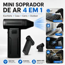 Mini Soprador e Aspirador 2 em 1 Sem Fio 130000 RPM, Alta Potência para Limpeza de PC, Carro e Casa