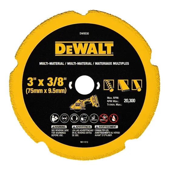 Disco de Corte Diamantado 3" para Metal e Plástico 75 x 9.5mm DeWalt DW8530