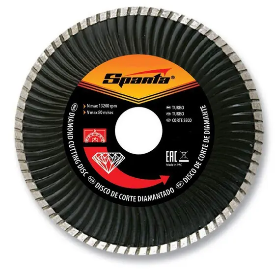 Disco Diamantado Turbo 4.1/2" 115mm Furo 22,23mm para Esmerilhadeira Sparta 7311755