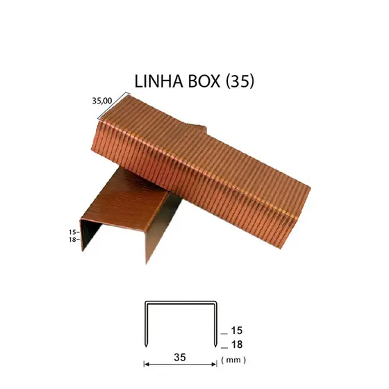 Grampo para Fechamento de Caixa de Papelão Box 35/18mm Guara com 3.200 unid.