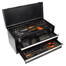 Caixa Baú Gabinete de Ferramentas com 2 Gavetas e Tampa com 90 Peças Xtrong XCXA-1290A