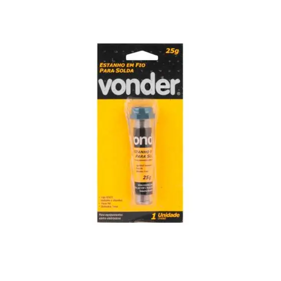 Estanho Tubo 25gr 1,0mm 63 X 37 Vonder - 74 38 633 715