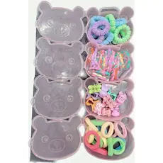Novo Clip Elástico De Cor Para Faixa De Cabelo Mini Hair Claw De Borracha Kit De Com Caixa Meninas Acessórios Crianças