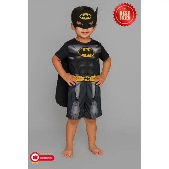 fantasia Batman heróis Infantil menino Batman  com capa e acompanham acessórios capa e máscara