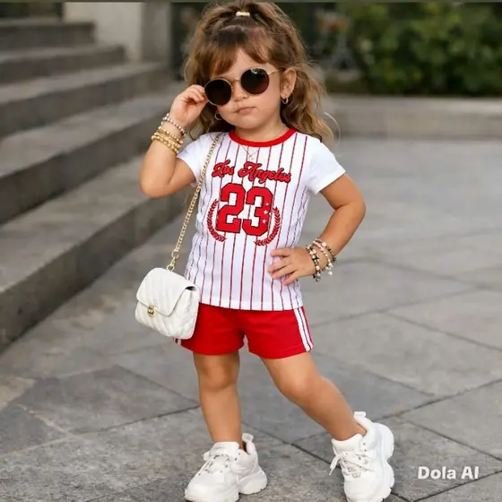 Conjunto Feminino Infantil Menina Verão Estilo blogueirinha Los Angeles 23 - Tamanhos 8 ao 14"
