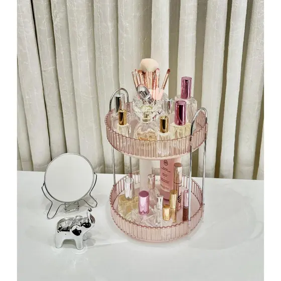 Bandeja Dupla Decorativa Lavabo Perfumes Maquiagem Cozinha Multiuso Cosmetico