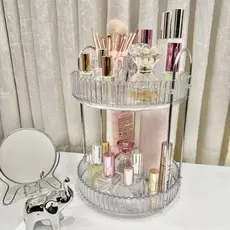 Organizador Prateleira Diamante Acrílico Porta Maquiagem Beleza Multiuso elegante