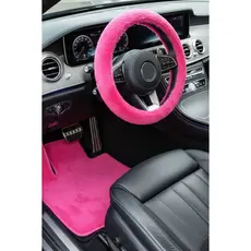 Kit Acessórios Carro Pelúcia Capa Volante e Tapete Pelúcia Emborrachado Para Carros Passeio Universal Premium