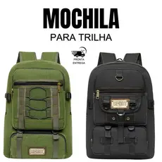 Mochila Lona Média Reforçada Masculina Feminina Camping Trabalho Trilha Faculdade