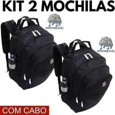 Kit com 2 Mochilas Impermeáveis Reforçadas para Trabalho Viagem e Faculdade
